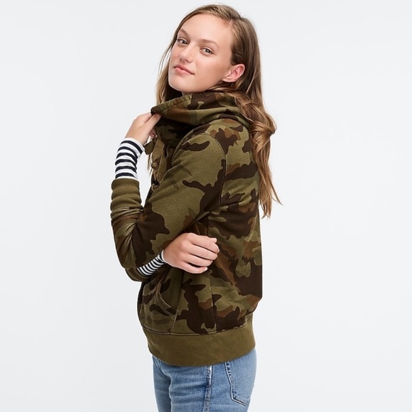 NWT J. Crew Women’s Small Camouflage Cotton Warm Mid Weight Hoodie Sweatshirt - Picture 3 of 3